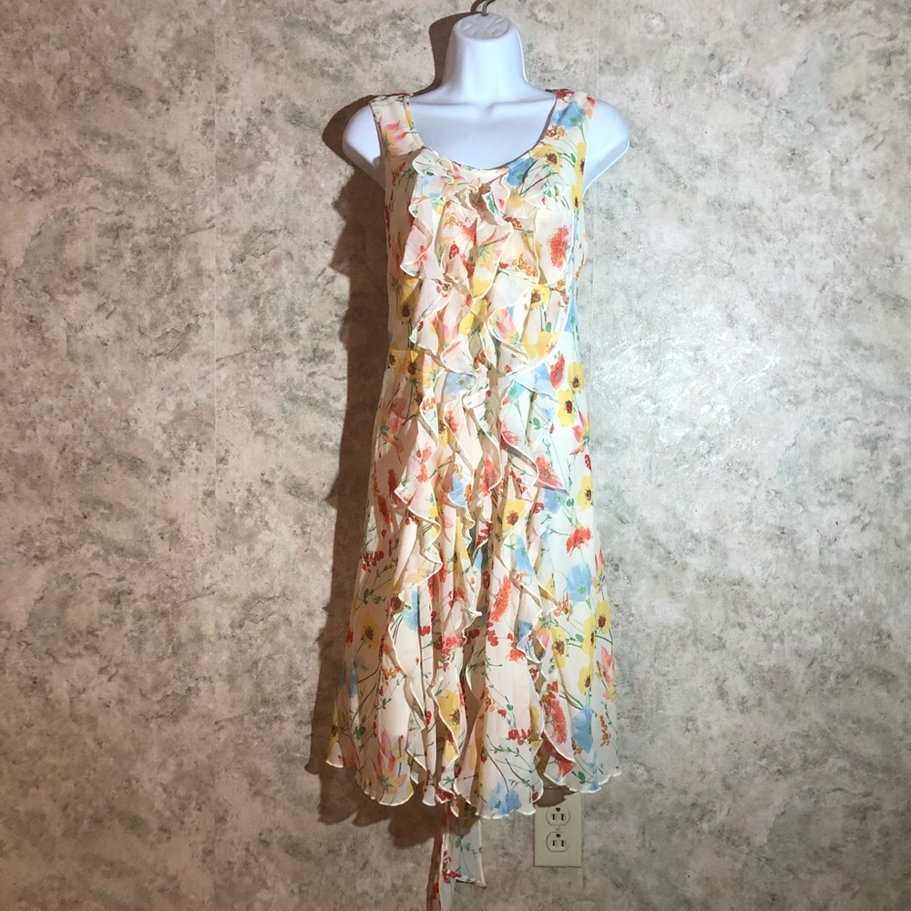 Robbie Bee Ruffle-Front Braid-Back Dress